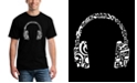 LA Pop Art Men's Music Note Headphones Word Art T-shirt